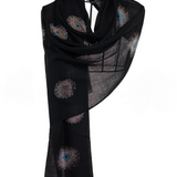Eye Crystal Silk & Cashmere Shawls with Swarovski - Black