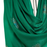 Eye Crystal Silk & Cashmere Shawls with Swarovski - Green