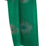 Eye Crystal Silk & Cashmere Shawls with Swarovski - Green