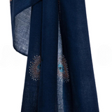 Eye Crystal Silk & Cashmere Shawls with Swarovski - Navy