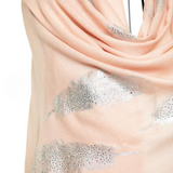 Angel Feathers Crystal Feathers Shawl Stole - Blush