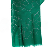 Bee Hive Crystal Silk & Cashmere Shawls with Swarovski - Green