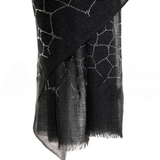 Bee Hive Crystal Silk & Cashmere Shawls with Swarovski - Black