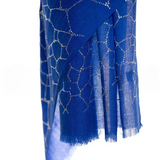 Bee Hive Crystal Silk & Cashmere Shawls with Swarovski - Electric Blue