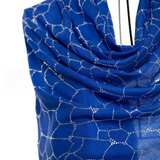 Bee Hive Crystal Silk & Cashmere Shawls with Swarovski - Electric Blue