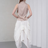 The Collar Linen Skirt - White