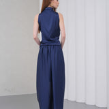 The Vanguard Skirt Silk - Midnight Navy