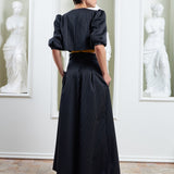 The Palazzo Pants - Navy & Gold Mustard