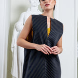 Pear Reversible Dress - Striped Navy & Mustard