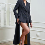 Opera Blazer Dress - Navy & Gold Mustard