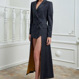 Opera Blazer Dress - Navy & Gold Mustard