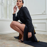 Opera Blazer Dress - Navy & Gold Mustard