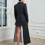 Opera Blazer Dress - Black & White Stripes