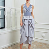 The Tuxedo Dress - Light & Dark Gray