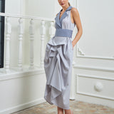 The Tuxedo Dress - Light & Dark Gray
