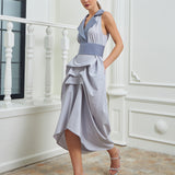 The Tuxedo Dress - Light & Dark Gray