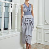 The Tuxedo Dress - Light & Dark Gray