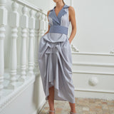 The Tuxedo Dress - Light & Dark Gray