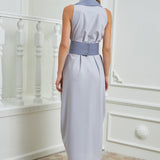 The Tuxedo Dress - Light & Dark Gray