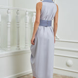 The Tuxedo Dress - Light & Dark Gray