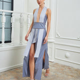 The Architect Dress - Light & Dark Gray Brown Leather