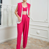 Flow Three Piece Suit Ensemble - Fuchsia & White