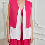 Flow Three Piece Suit Ensemble - Fuchsia & White
