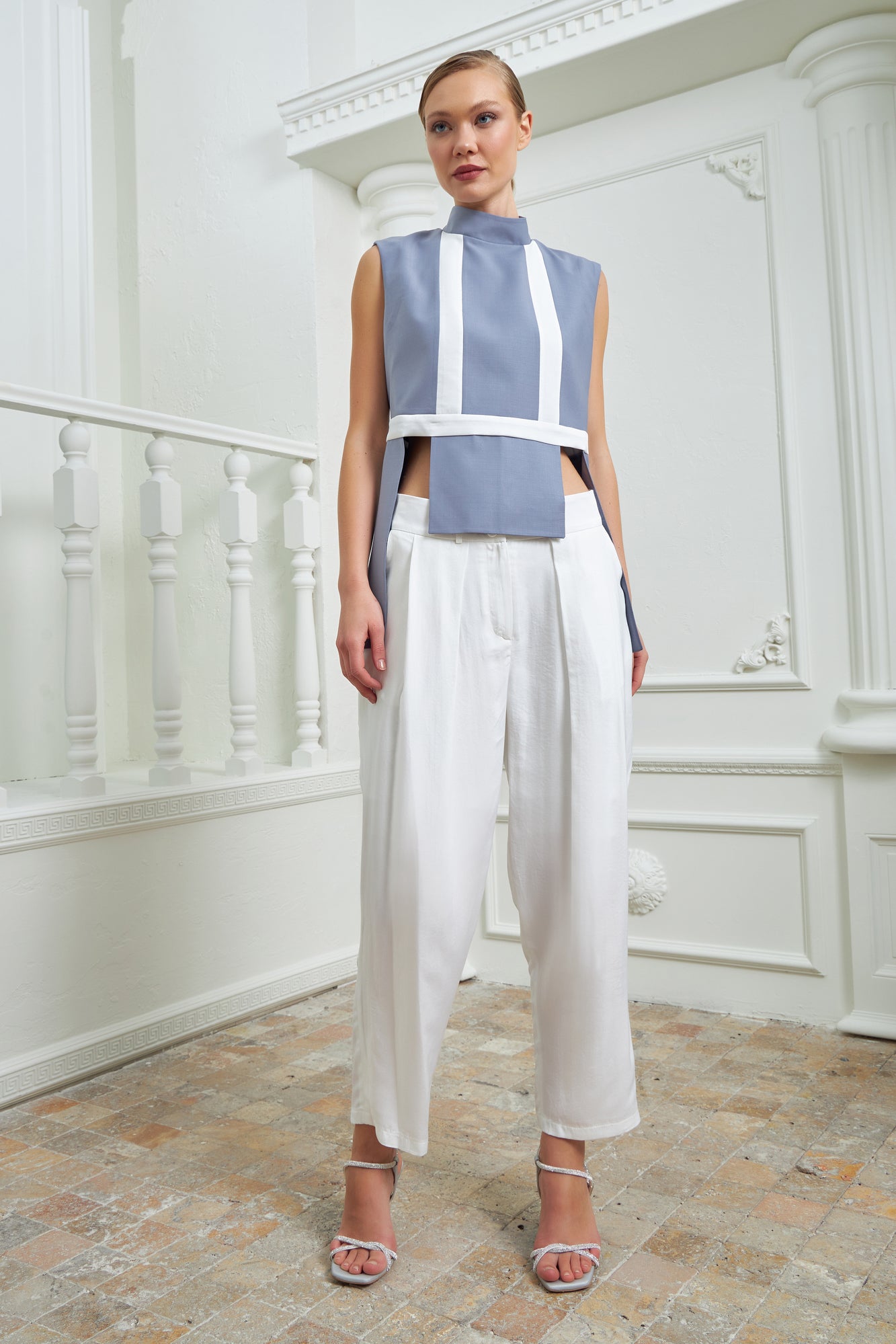 Parallel Formal Pants - White