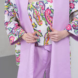 The Duality Linen Reversible Jacket - Lavender Paisley