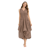 The Juby Linen - Balloon Skirt Dress - Coffee
