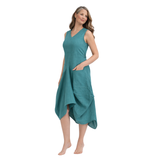 The Juby Linen - Balloon Skirt Dress - Teal