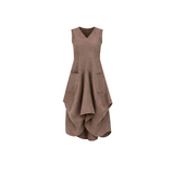The Juby Linen - Balloon Skirt Dress - Coffee