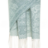 Knitted Mo-shmere Paisley Layers - Green