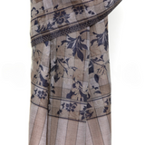 Checkers Floral Cashmere Pashmina Shawl - Blue