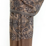 Abstract Floral Paisley Cashmere Pashmina Shawl - Espresso