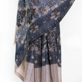 Checkers Paisley Cashmere Pashmina Shawl - Blue