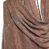 Earth Crystal Cashmere Silk Shawl - Dark Brown