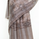 Checkers Paisley Cashmere Pashmina Shawl - Pink