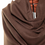 Reversible Mo-shmere Color Block Shawl - Grizzly Orange
