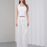 The Halterline Linen Blouse - White