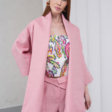 The Duality Linen Jacket - Pink White