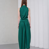 The Vanguard Skirt Silk - Emerald Green