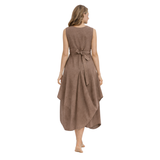 The Juby Linen - Balloon Skirt Dress - Coffee