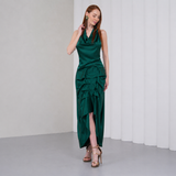 The Vanguard Skirt Silk - Emerald Green