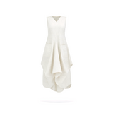 The Juby Linen - Balloon Skirt Dress - Cream