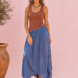 Crinckle FreeSize Skirt - Indigo