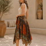 Bohemian Midi Skirt - Orange Babylon