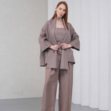 The Duality Linen Jacket - Coffee