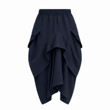 The Collar Linen Skirt - Navy