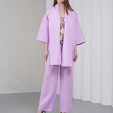 The Duality Linen Reversible Jacket - Lavender Paisley
